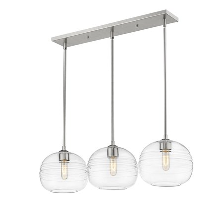 Z-LITE Harmony 3 Light island, Brushed Nickel & Clear 486P10-3L-BN